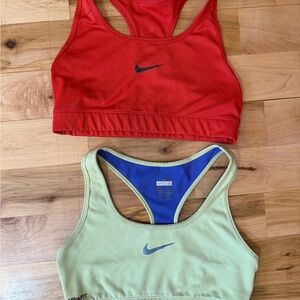 Nike Red and Light Green Sports Bras